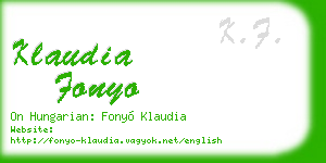 klaudia fonyo business card